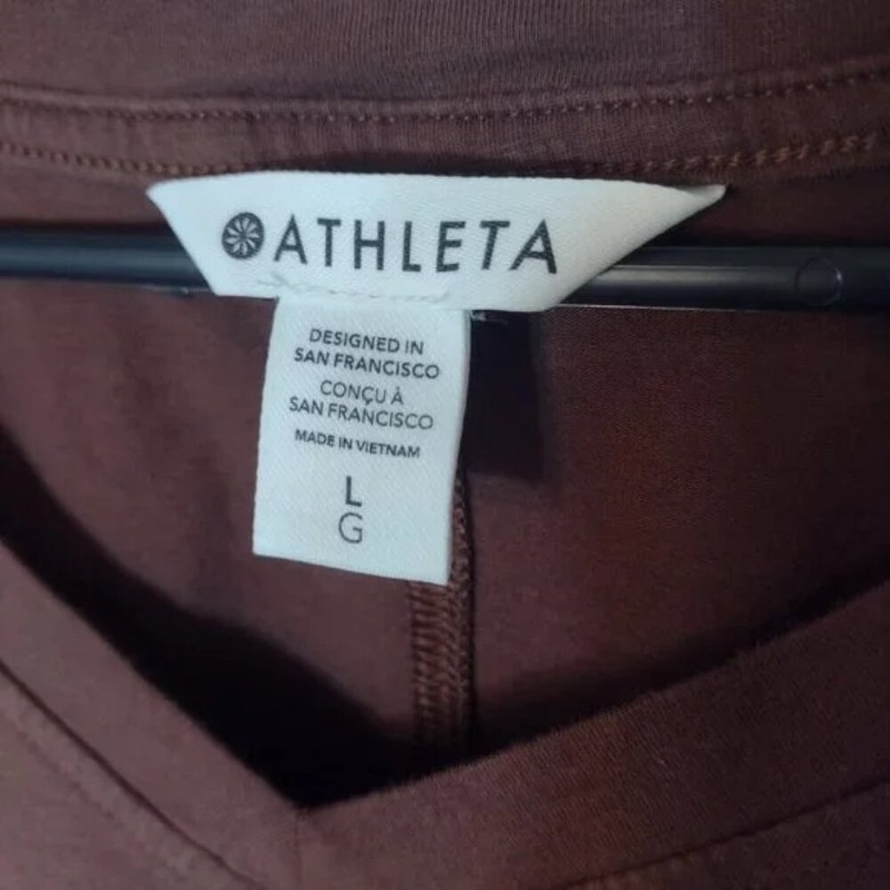 Athleta Outbound Top Women's Long Sleeve Active Fashion Shirt Brown Size Large - Picture 6 of 9